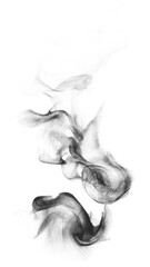 Wall Mural - looped smoke wisps rising on white background