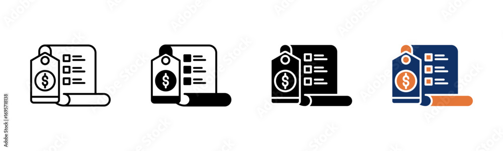 Module Pricing Icon Pricing icon sheet multiple style collection Stock Vector | Adobe Stock