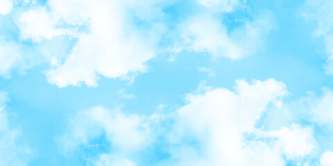 Wall Mural - blue sky with soft white clouds, natural background with fluffy cloudscape and clear atmosphere for 