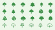 © Zhangxiao - Variety of green tree icons in a forest of different shapes and sizes.