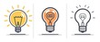 © SARIFUDIN - Three distinct light bulbs showcasing different designs and brightness levels, with a clean background