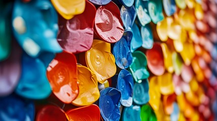 Wall Mural - colorful abstract art displays a vibrant mosaic of painted surfaces. each piece is uniquely formed t