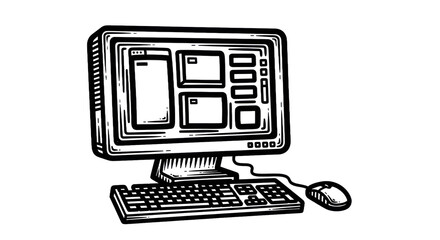 Vintage computer illustration