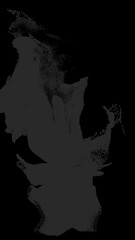 Wall Mural - dark gray wispy smoke flow loop on alpha transparent background