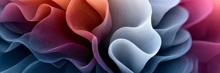 Wall Mural - Abstract Line Art Texture Featuring Flowing Waves and Gradient Colors for Modern Digital Design