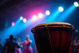 Traditional African drum and musical environment with dance festival