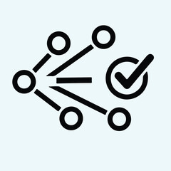Silhouette network approval process diagram for business solution vector illustrator