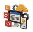 © SK DESIGN TEAM - Web development cloud computing mobile app design software gears settings code menu download