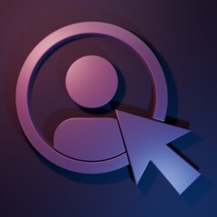 Wall Mural - purple create account screen icon isolated on purple-blue background. minimalism concept. 3d render 
