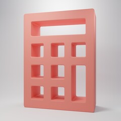 Wall Mural - Pink Calculator icon isolated on pink background. Accounting symbol. Business calculations mathematics education and finance. Minimalism concept. 3D render illustration