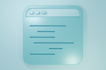 Wall Mural - Blue Software, web developer programming code icon isolated on blue background. Javascript computer script random parts of program code. Minimalism concept. 3D render illustration