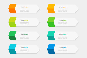 Wall Mural - For business concept with 8 steps infographics, arrow shape with multicolor label, design for workflow layout, diagram, annual report, web design. vector illustration