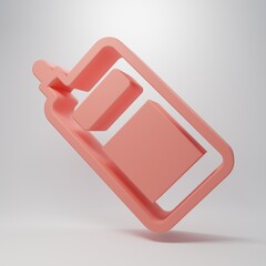 Wall Mural - Pink Smartphone, mobile phone icon isolated on pink background. Minimalism concept. 3D render illustration