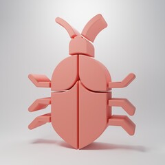 Wall Mural - Pink System bug concept icon isolated on pink background. Code bug concept. Bug in the system. Bug searching. Minimalism concept. 3D render illustration