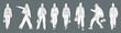 © MkJutt - Architectural Drawings fashion models walking in various runway and streetwear poses vector illustration, front view, human person Minimal style hand drawn. Sections, Elevations, Floor Plans