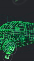 Wall Mural - animation of network of connections and network drawing wearing vr headset