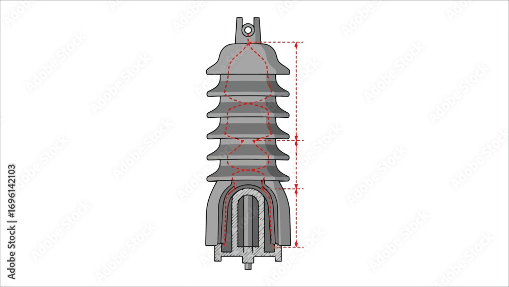 Detailed technical drawing illustrating the conceptual design and ...
