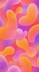 Wall Mural - Abstract Colorful Liquid Blobs Orange, Pink, Purple Fluid Shapes Design Texture
