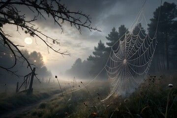 Eerie Spider Web Scene