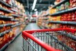 © Berkah - Empty shopping cart in a supermarket aisle