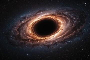 Wall Mural - a cosmic black hole encircled by a glowing plasma ring. stunning space-inspired wall art. a star-fil