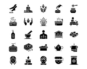 Wall Mural - spa line vector icons
