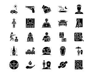 Wall Mural - prison line vector icons