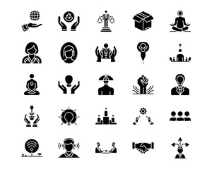 Wall Mural - personality traits line vector icons