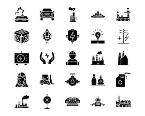 Wall Mural - manufacturing line vector icons