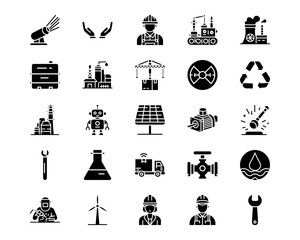 Wall Mural - manufacturing line vector icons