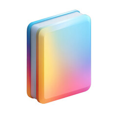 3D rendered, colorful, rectangular icon, gradient colors, soft edges