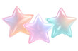 © MSTTANIA - Three pastel colored stars isolated on transparent background for decoration