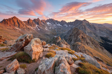 breathtaking summer sunsets and sunrises in mountains create magical moments for any viewer