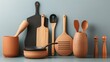 © luo - Elegant Kitchen Utensils and Tools in Earthy Tones