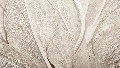 Wall Mural - delicate ivory leaf veins with soft organic texture and flowing lines creating abstract botanical background for wallpaper or editorial design