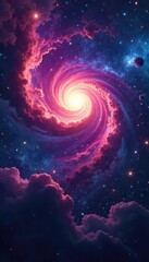 Wall Mural - Mesmerizing nebula swirls across a vibrant star-field, cosmic dust and gas illuminate the vast expanse of space Perfect for science fiction, fantasy, and astronomy projects , orange, dust