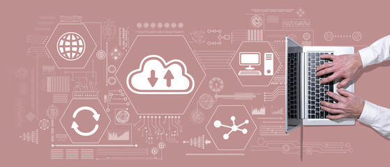 Wall Mural - Concept of cloud networking
