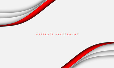 Wall Mural - Abstract luxury red curve on white banner design modern futuristic creative background vector