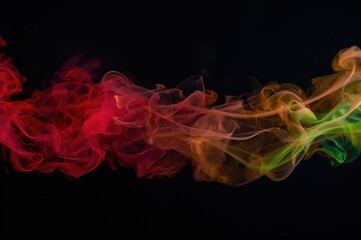 Wall Mural - abstract swirling ink in shades of red, green, and brown on a dark background