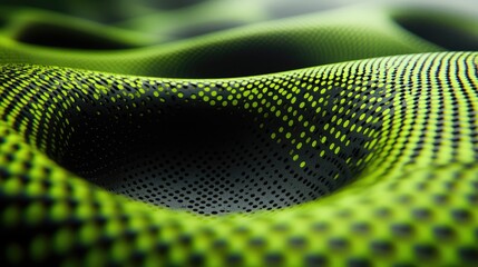 Abstract Green And Black Perforated Textile Surface