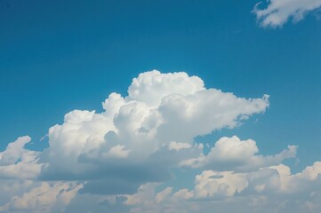 Wall Mural - Bright White Clouds Against a Clear Blue Sky on a Sunny Day