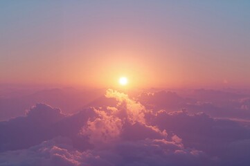 Wall Mural - dramatic sunset created by clouds