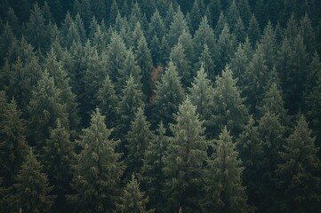  Evergreen Trees Within a Woodland
