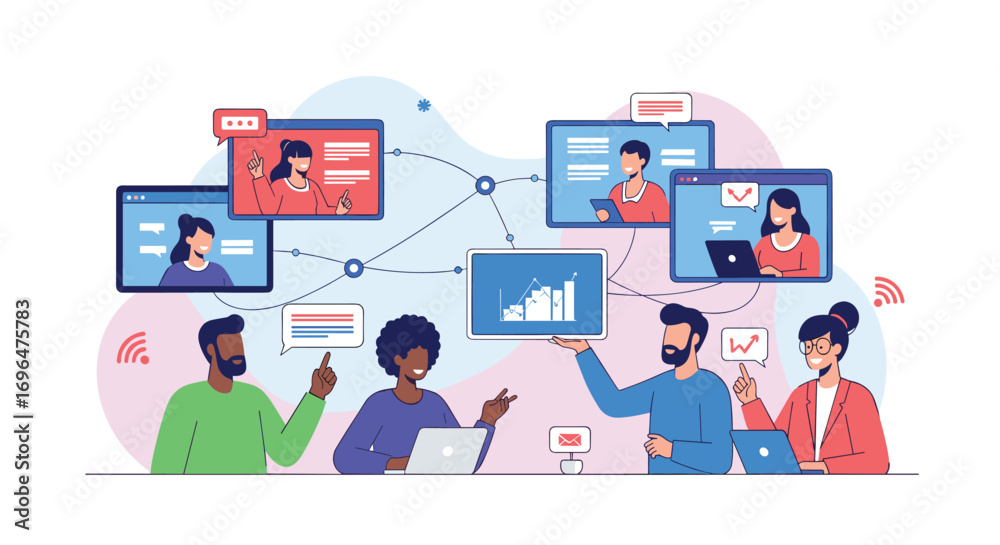 Diverse team collaborates effectively on a digital project sharing ...