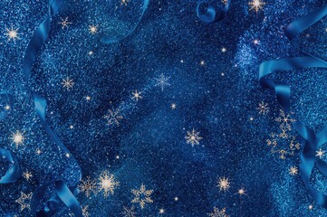 Wall Mural - sparkling blue backdrop with shimmering glitter and starry light effects