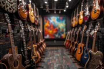 Wall Mural - obscured string instrument shops