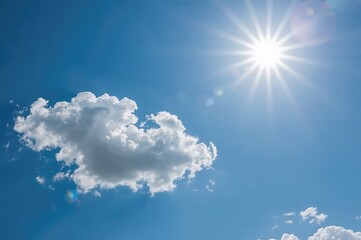 Wall Mural - Gorgeous azure sky adorned with fluffy white clouds