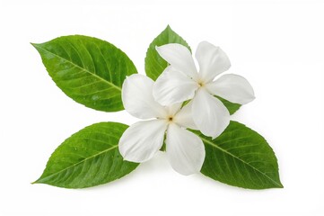 Wall Mural - Jasmine blossoms on a plain white backdrop