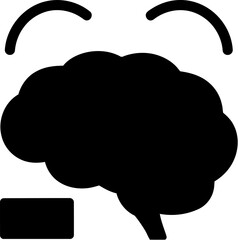 Abstract illustration of a brain with smiling eyes, symbolizing intelligence and positive thought.