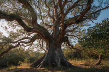 Wall Mural - large-trunked pine tree in a stunning environment